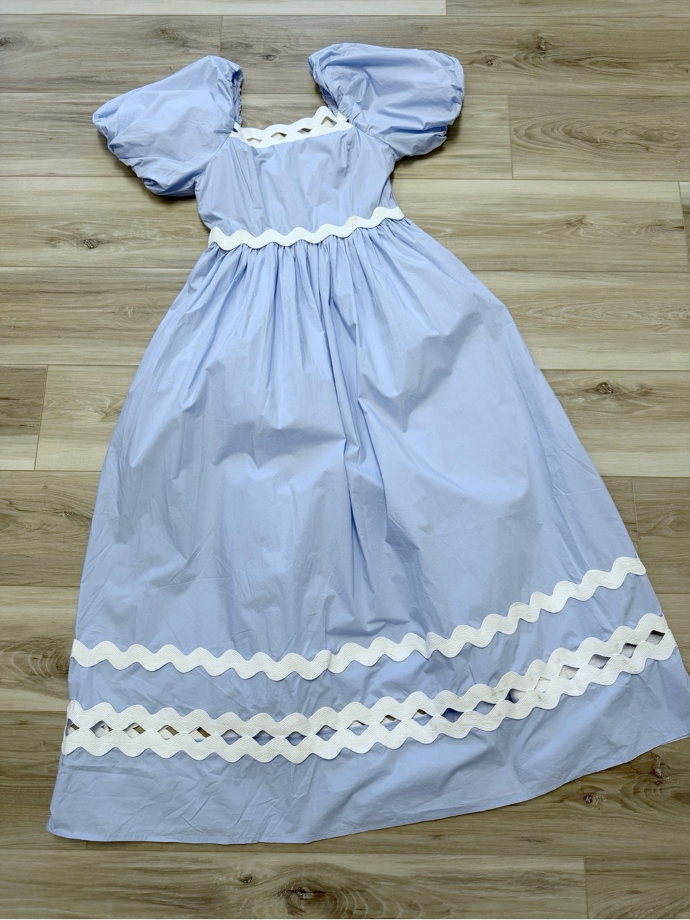 English Factory Women's Scallop-Trim Cotton Midi Dress S - Picture 4 of 7